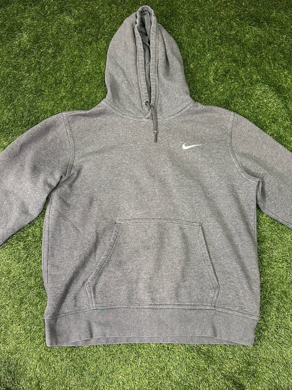 Nike Side Swoosh Hoodie Charcoal Gray Men’s Size Large Pullover Sweatshirt